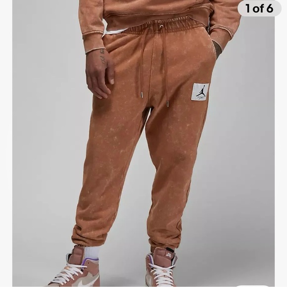 Jordan Washed Faded Fleece Sweatpants Size 3XL Joggers Brown Clay DR3089 215 - Picture 1 of 11